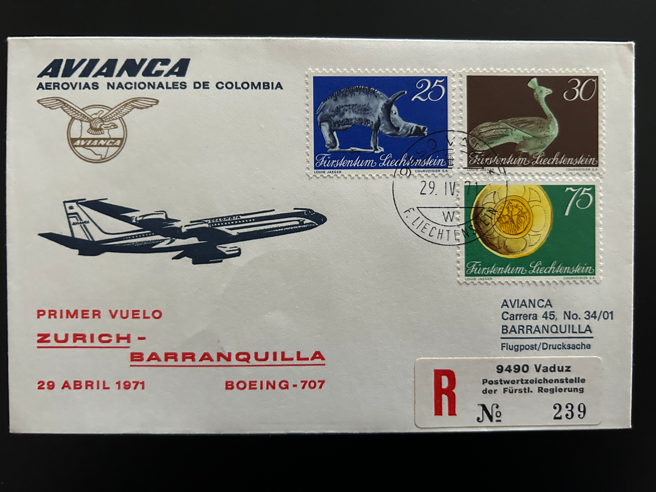 Brief AVIANCA Flugpost  1971 3  Avianca Briefe 