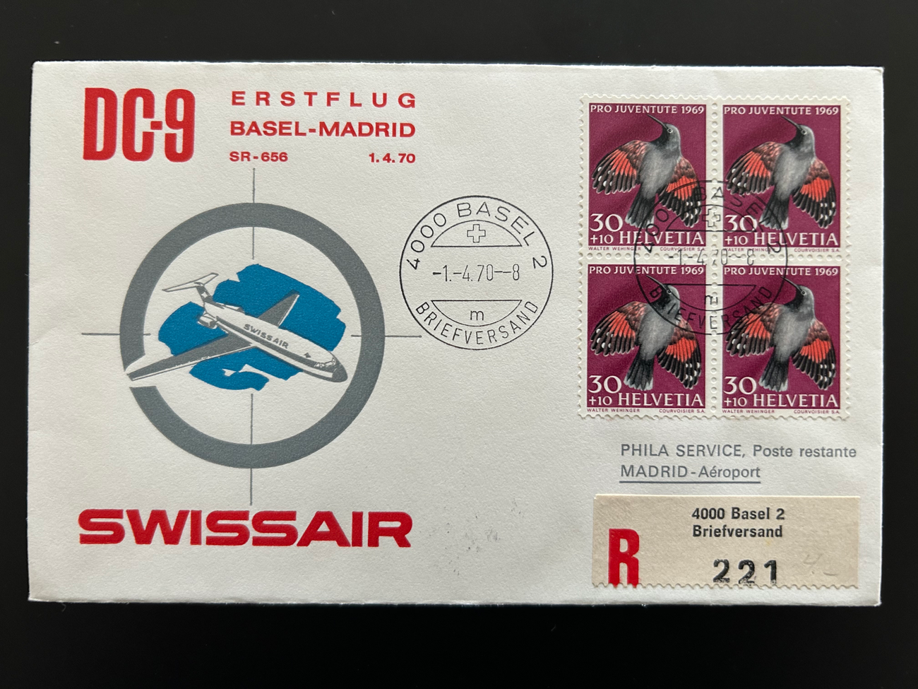 Brief Swissair 168 -  - Swissair - Briefe - Philatelisten
