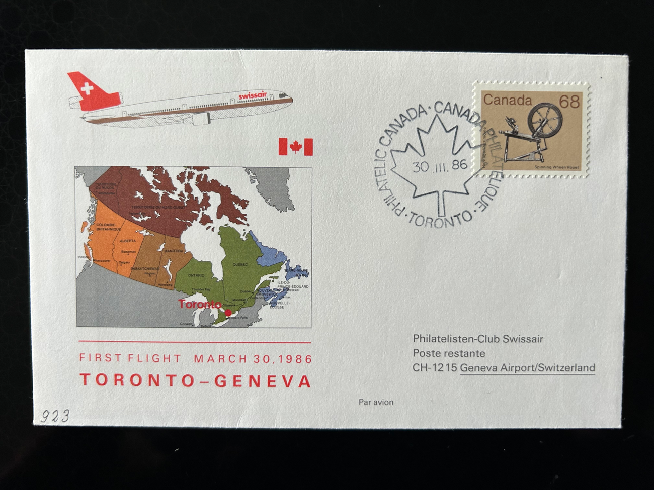 Brief Swissair 211 -  - Swissair - Briefe - Philatelisten