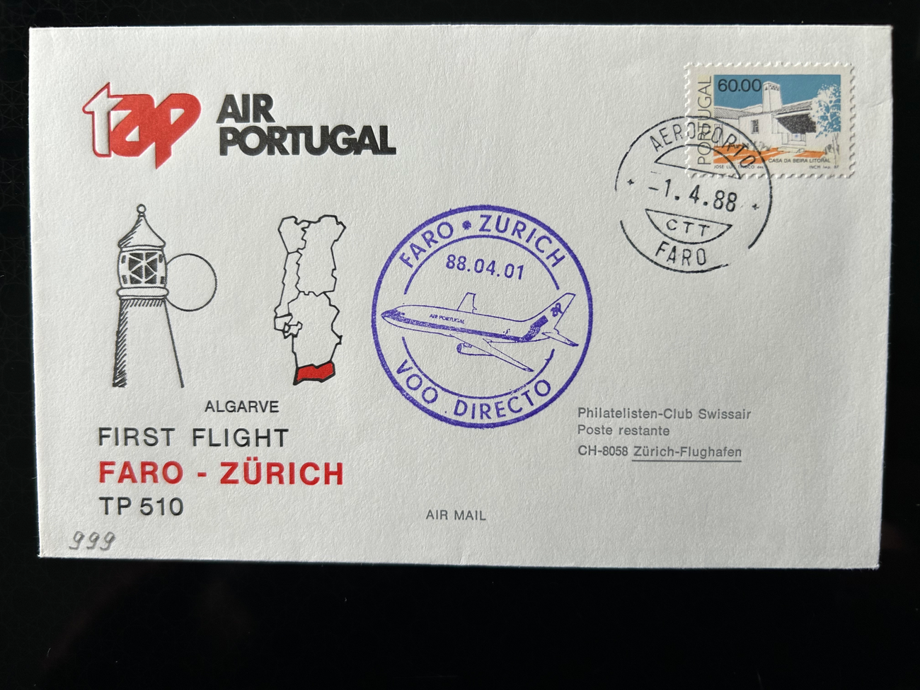 Brief Swissair 213 -  - Swissair - Briefe - Philatelisten