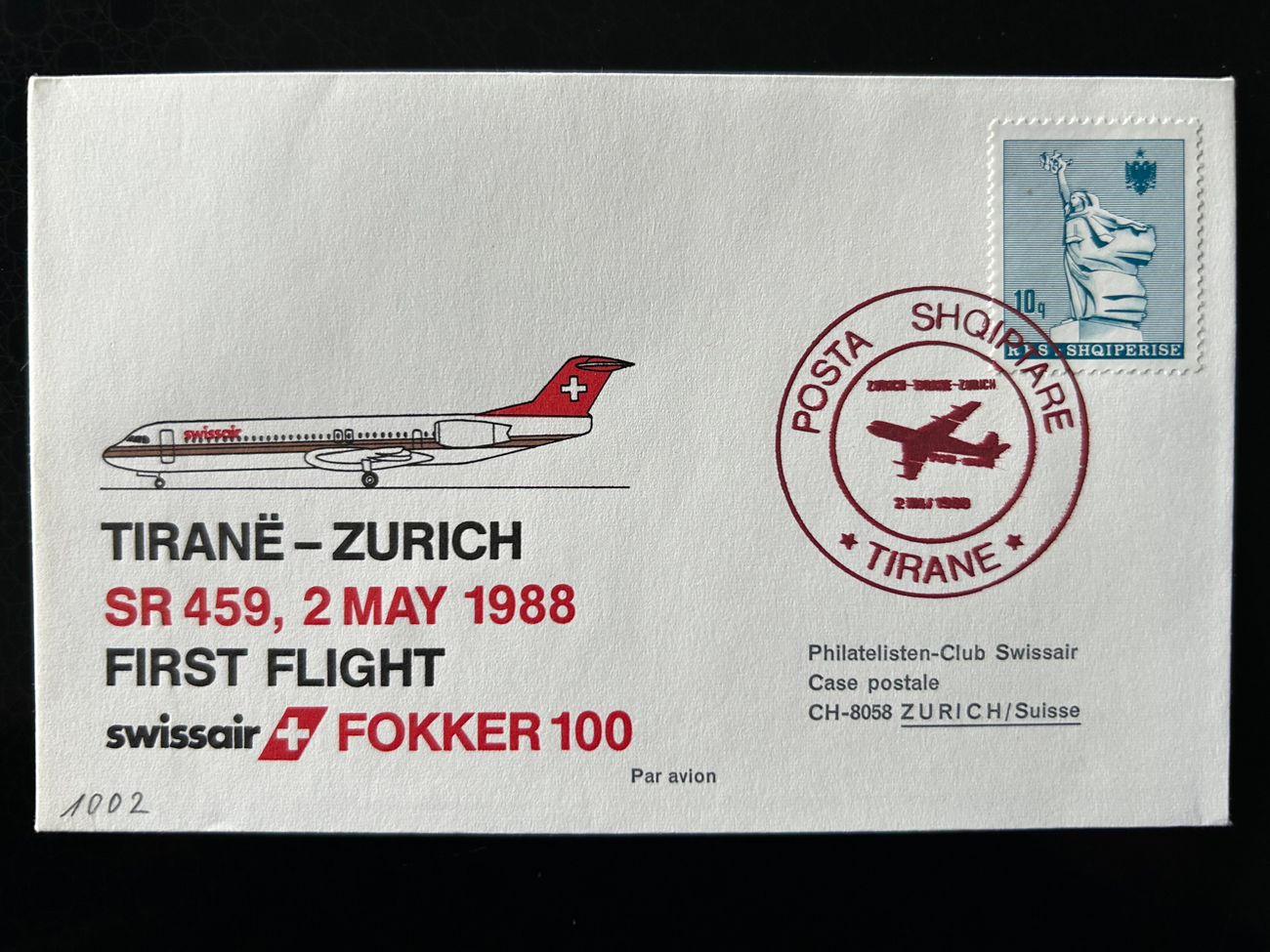Brief Swissair 214 -  - Swissair - Briefe - Philatelisten