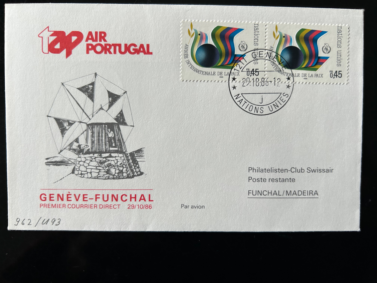 Brief Swissair 221 -  - Swissair - Briefe - Philatelisten