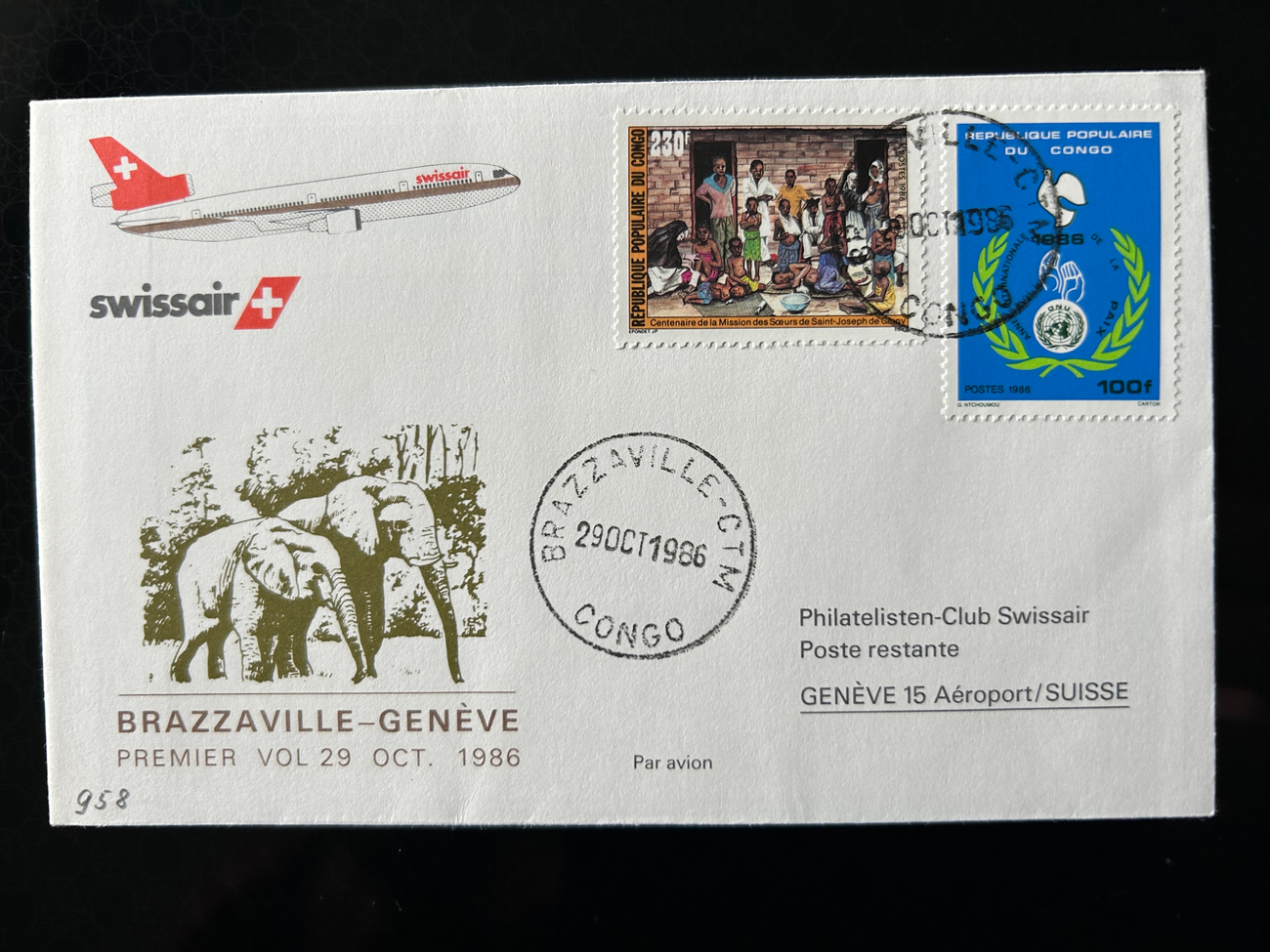 Brief Swissair 224  Swissair Briefe Philatelisten