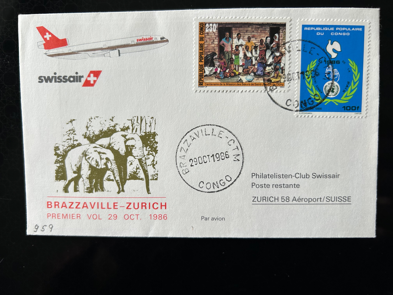 Brief Swissair 225  Swissair Briefe Philatelisten