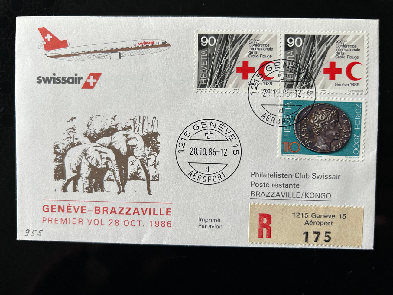 Brief Swissair 227  Swissair Briefe Philatelisten