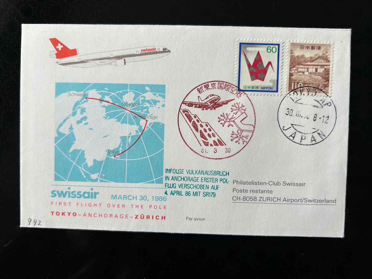 Brief Swissair 234  Swissair Briefe Philatelisten