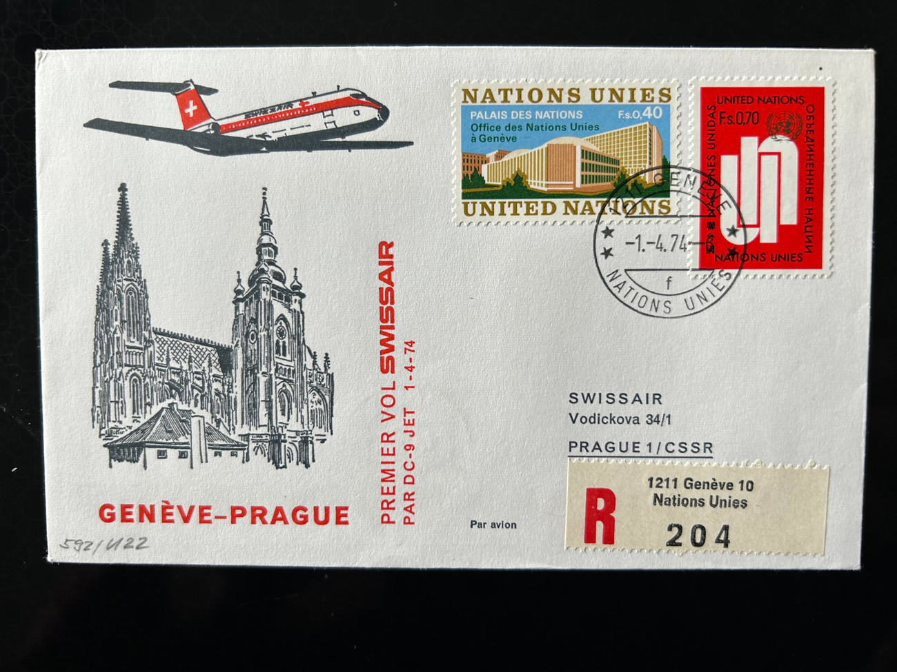 Brief Swissair S 13 -  - Swissair - Briefe - 