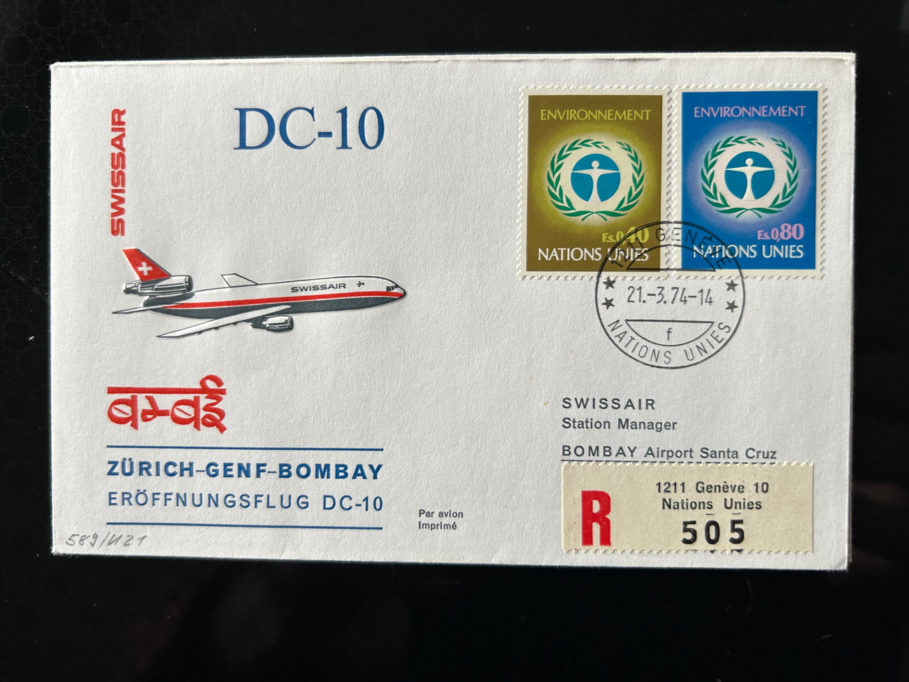 Brief Swissair S 18 -  - Swissair - Briefe - 