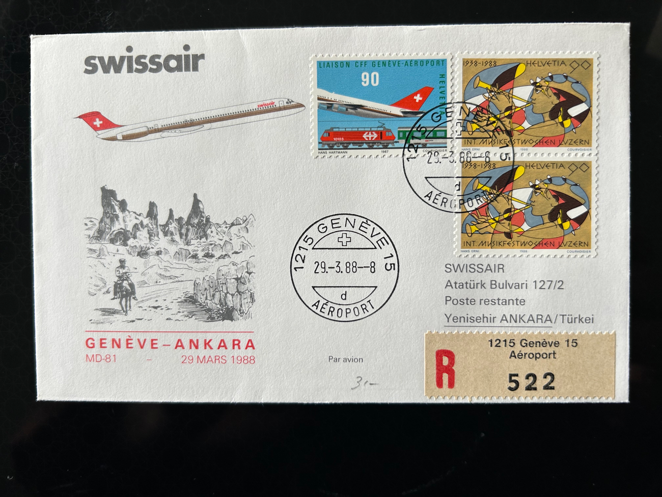Brief Swissair S 20 -  - Swissair - Briefe - 