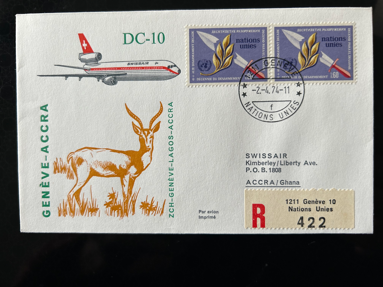 Brief Swissair S 44 -  - Swissair - Briefe - 