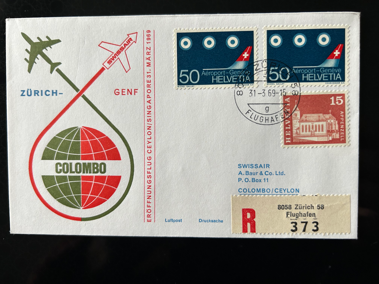 Brief Swissair S 45 -  - Swissair - Briefe - 