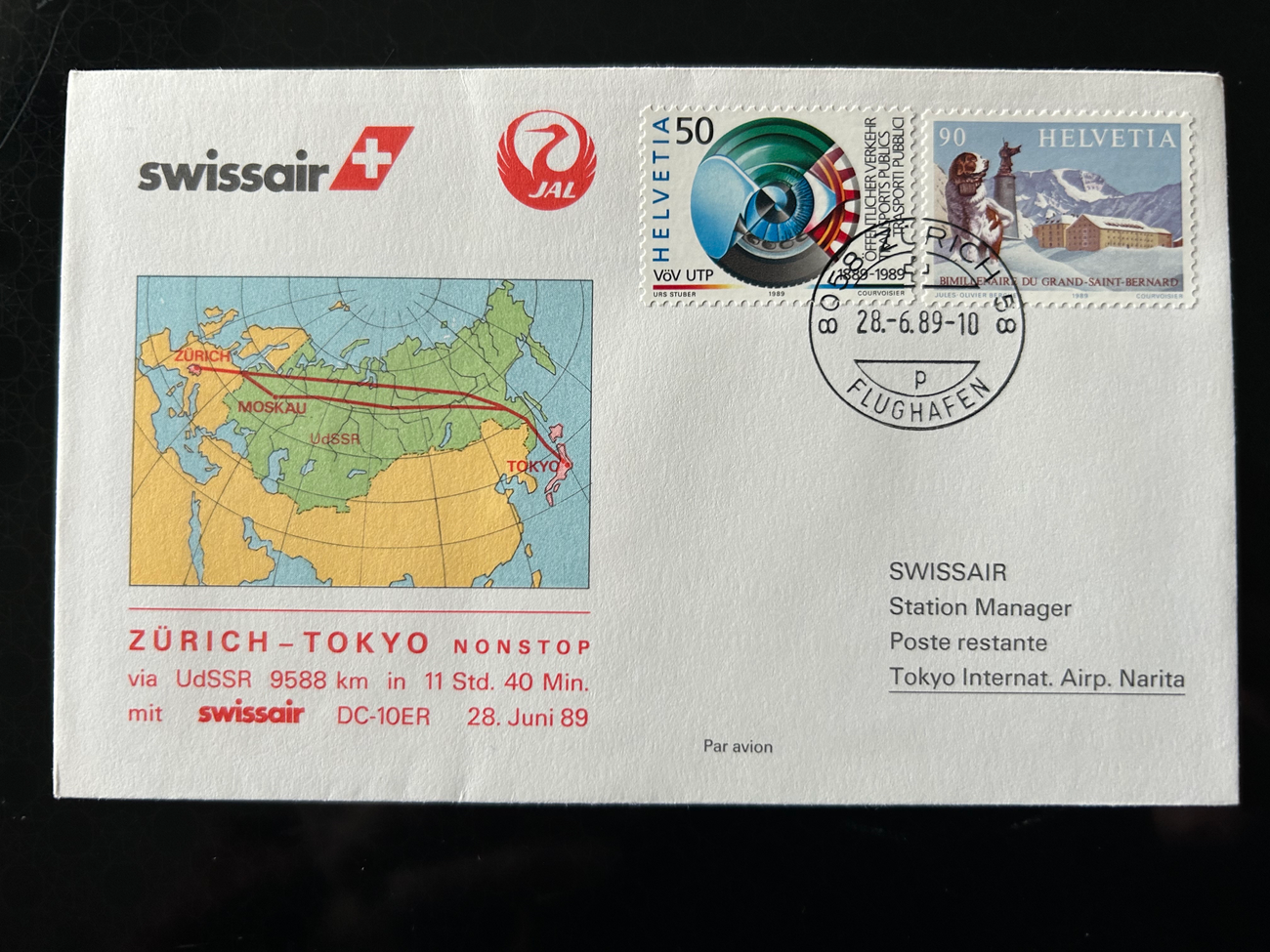 Brief Swissair S 61  Swissair Briefe 