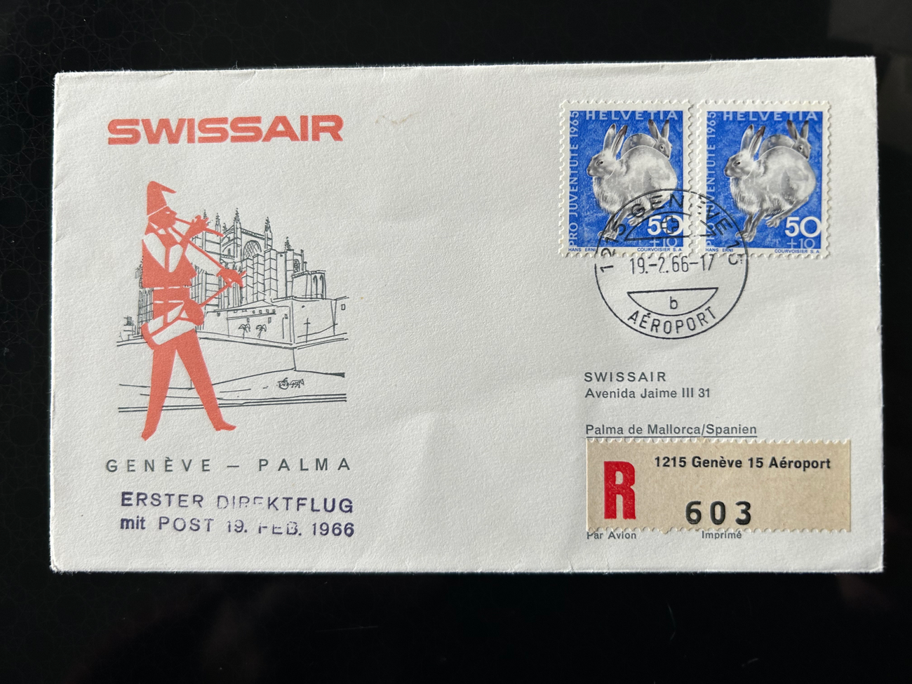 Brief Swissair S 65  Swissair Briefe 