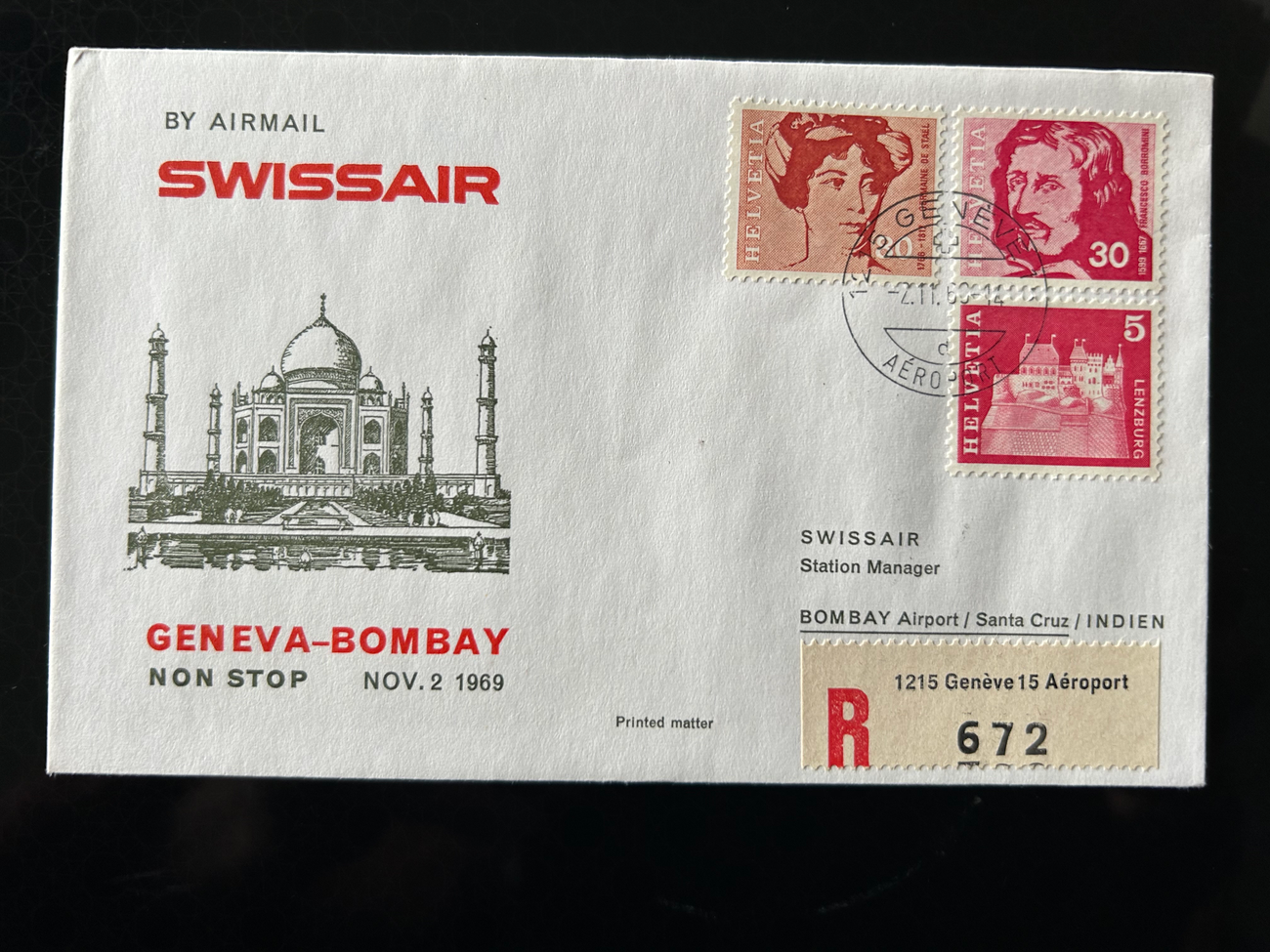 Brief Swissair S 72  Swissair Briefe 