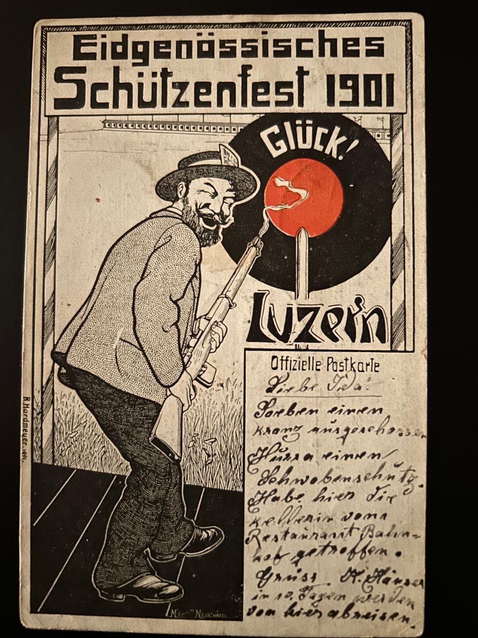 Postkarte Eid  Schützenfest 1901  Schweiz Postkarte 