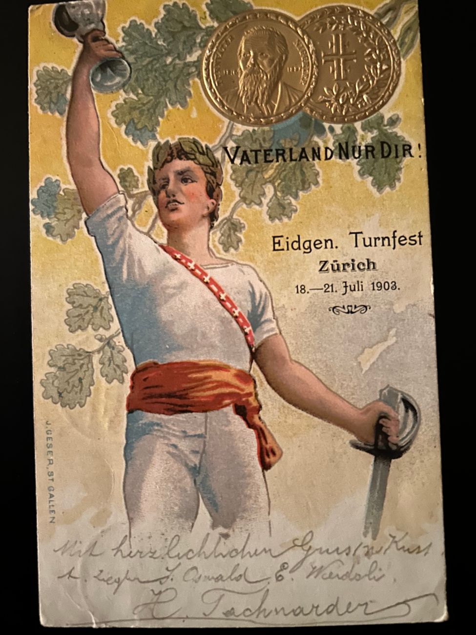 Postkarte Eidgenössische Turnfest 1903  Schweiz Postkarte Zürich