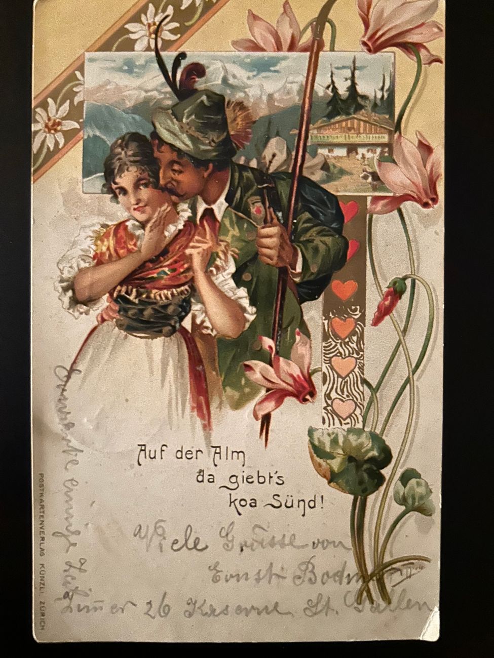 Postkarte von 1900  Schweiz Postkarte 