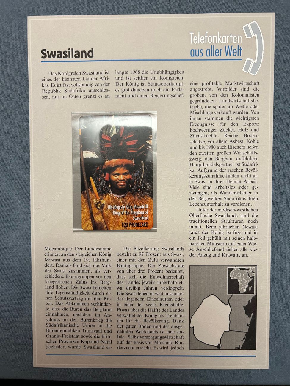Taxkarten Global Swasiland -  - Global - Taxkarte - 