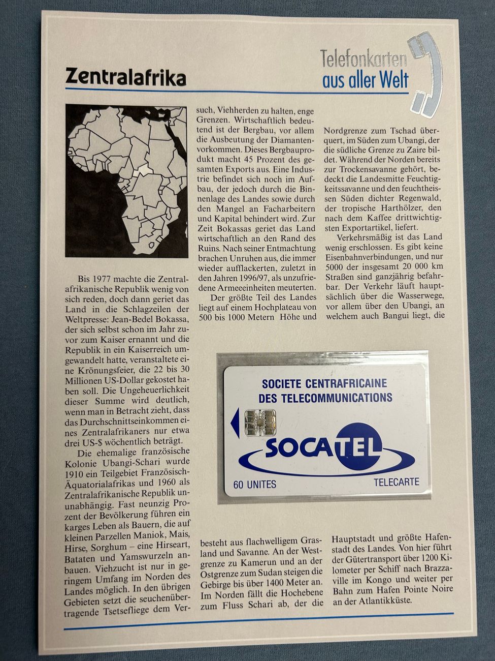 Taxkarten Global Zentralafrika  Global Taxkarte 