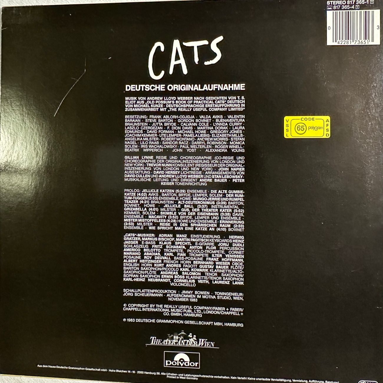 CATS Deutsche Originalaufnahme Soundtrack