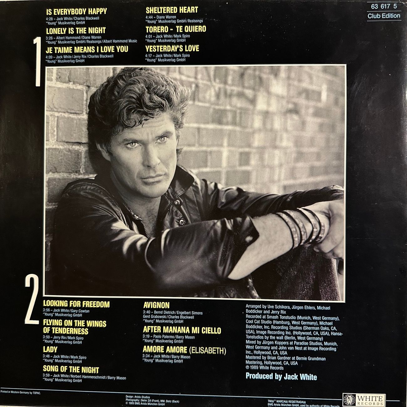 DAVID HASSELHOFF - LOOKING FOR FREEDOM 1989 Pop Rock  
