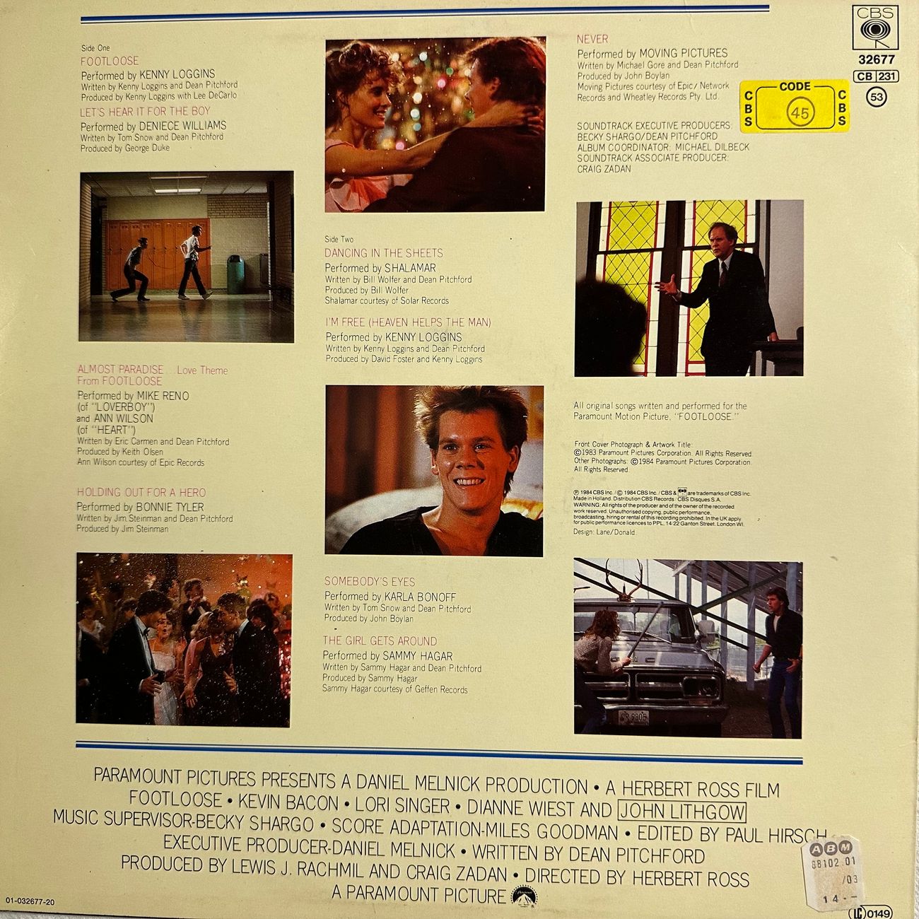 FOOTLOOSE SOUNDTRACK 1984 Soundtrack  