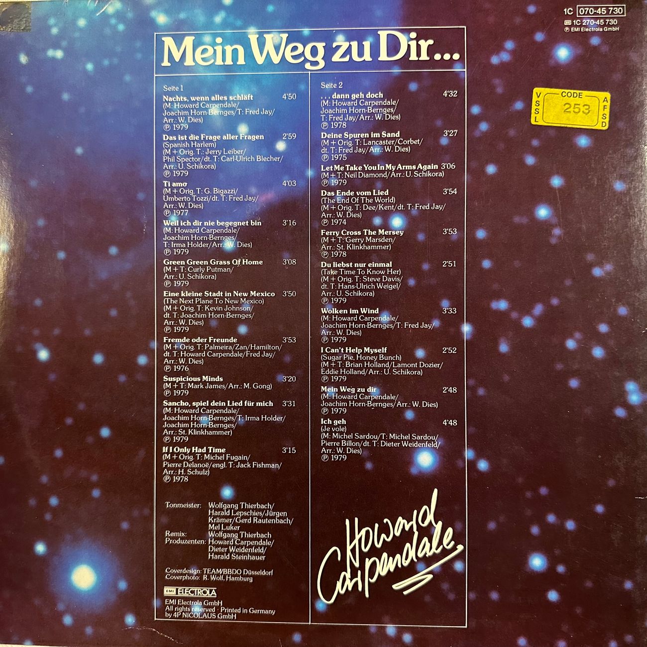 HOWARD CARPENDALE - MEIN WEG ZU DIR Easy Listening