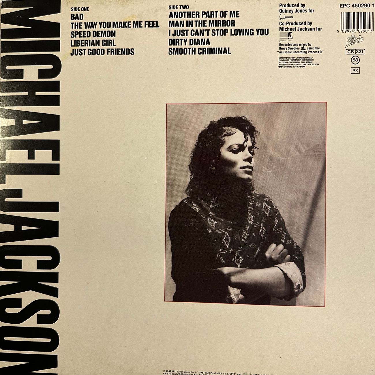 MICHAEL JACKSON - BAD 1987 Pop