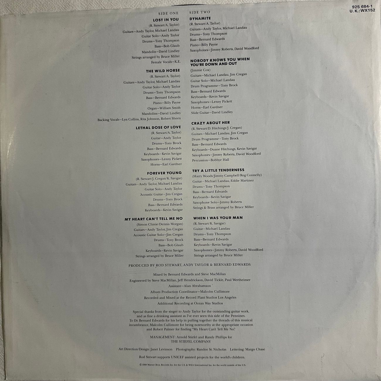 ROD STEWART - OUT OF ORDER 1988 Soft Rock