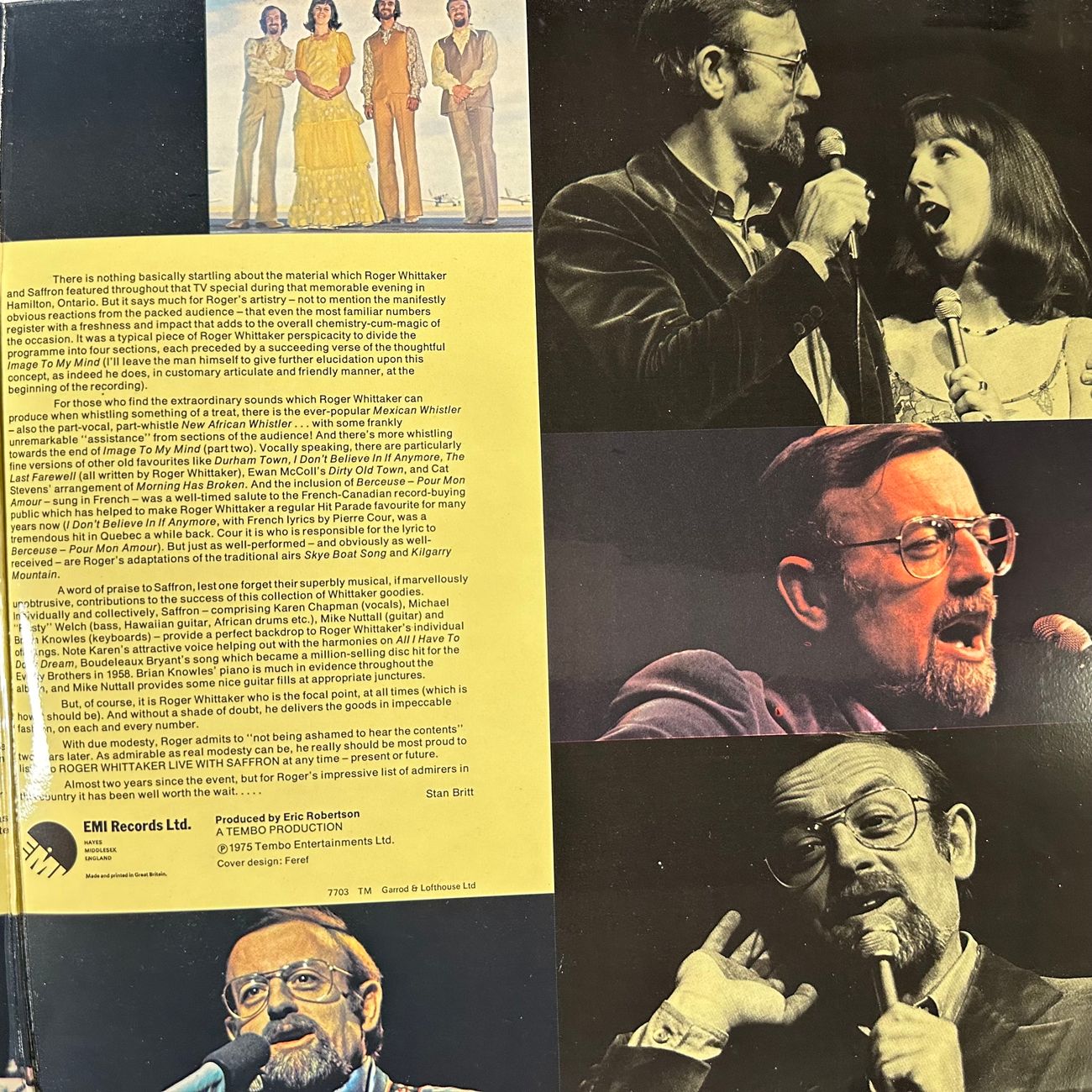 ROGER WHITTAKER WITH SAFFRON 1975 Country  