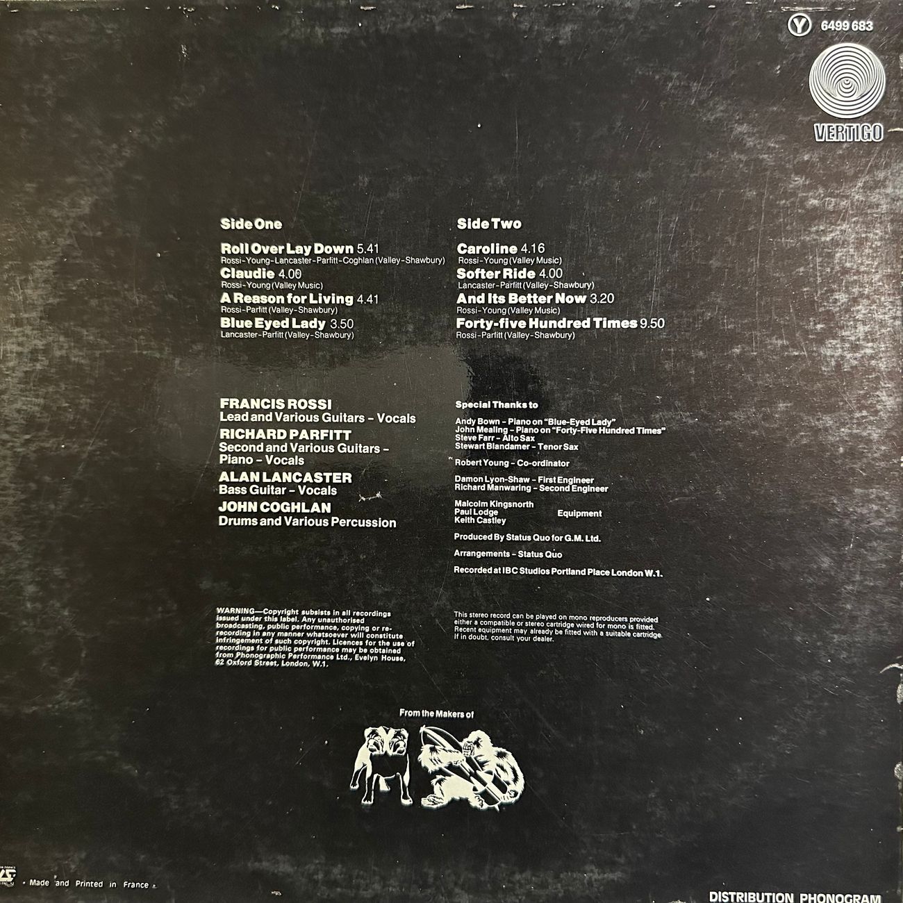 STATUS QUO - HELLO! 1973 Hard Rock  