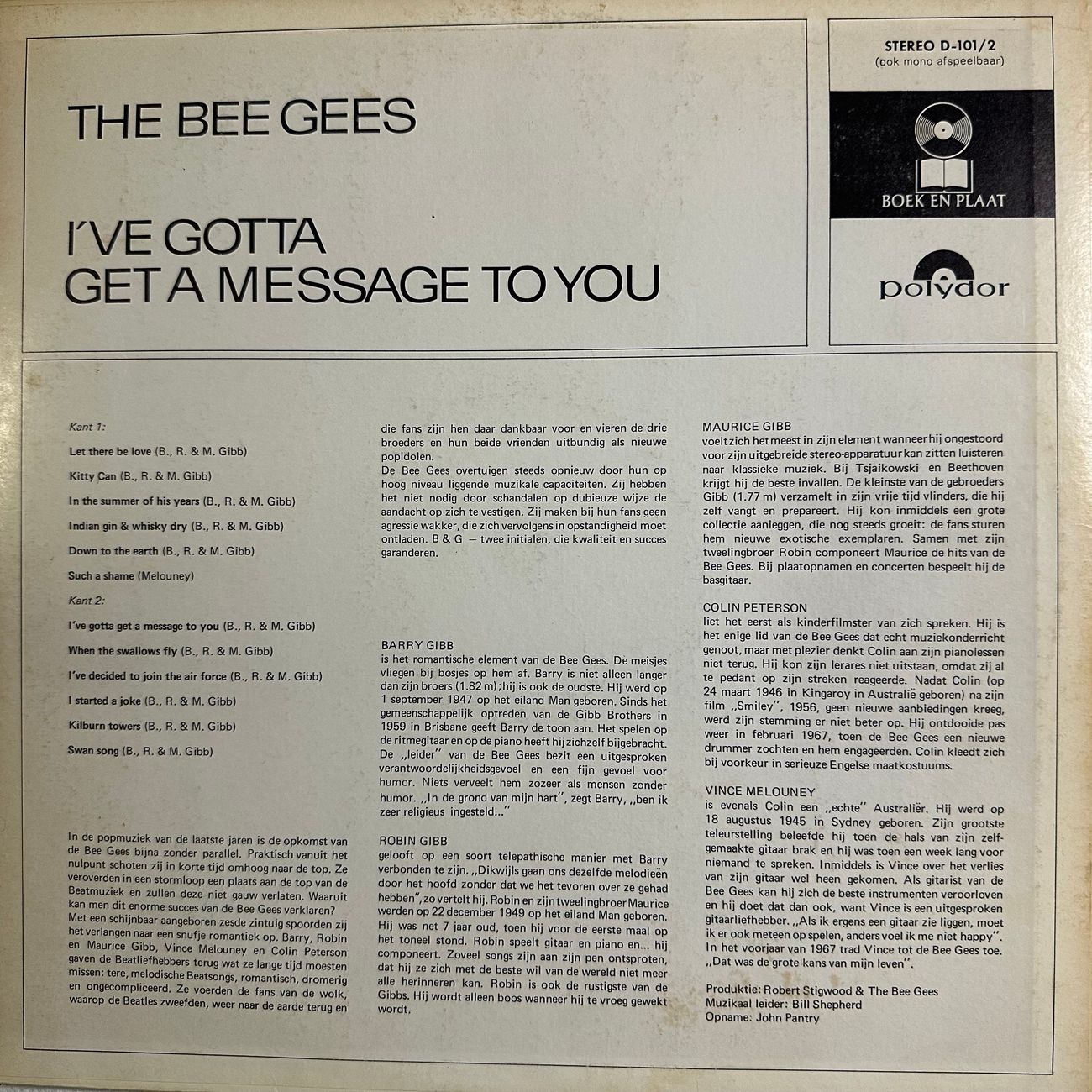 THE BEE GEES - I VE GOTTA GET A MESSAGE TO YOU 1968 Soft Rock