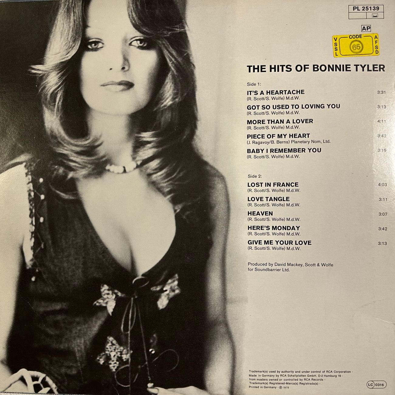 THE HITS OF BONNIE TYLER  Pop  